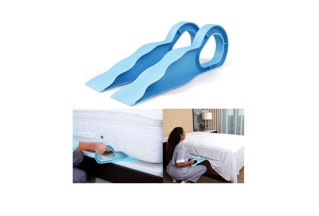 Bed Sheet Lifter Tool, Blue, Plastic, 38cm x 14cm, Mattress Lifting Helper, Set of 1 4