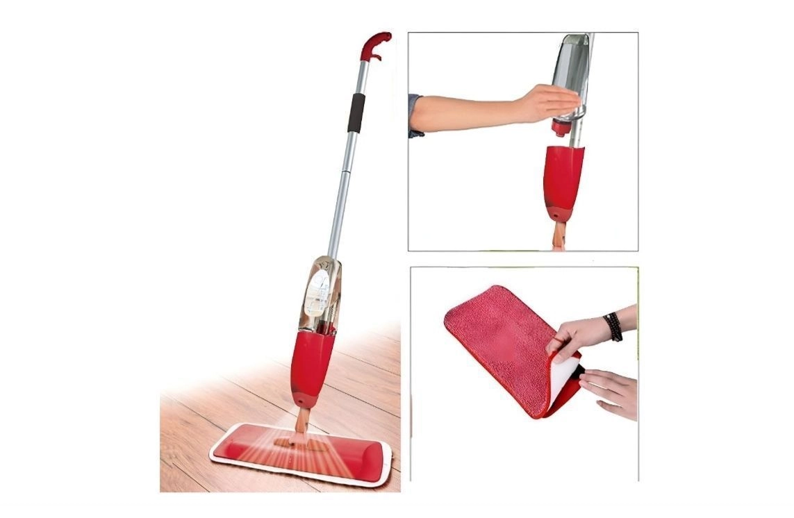 Spray Mop Set – Microfiber Floor Cleaner with Removable Washable Pad and Built-in Water Healthy Cleaning Integrated Mechanism for Stainless Steel Handle 360 (Pack of 1) 1