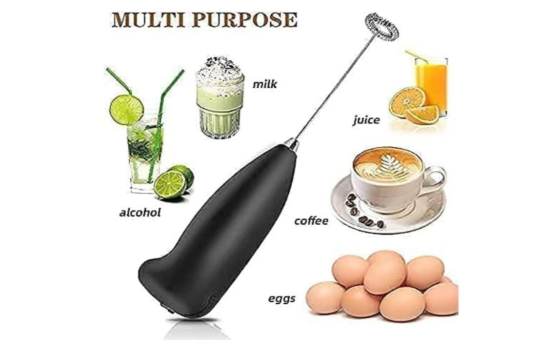 Milk Frother Electric Foam Maker Classic Hand Blender Mixer Froth Whisker Latte Maker For Milk, Coffee, Egg Beater, Cafe Latte, Espresso, Cappuccino(Multicolor). 2