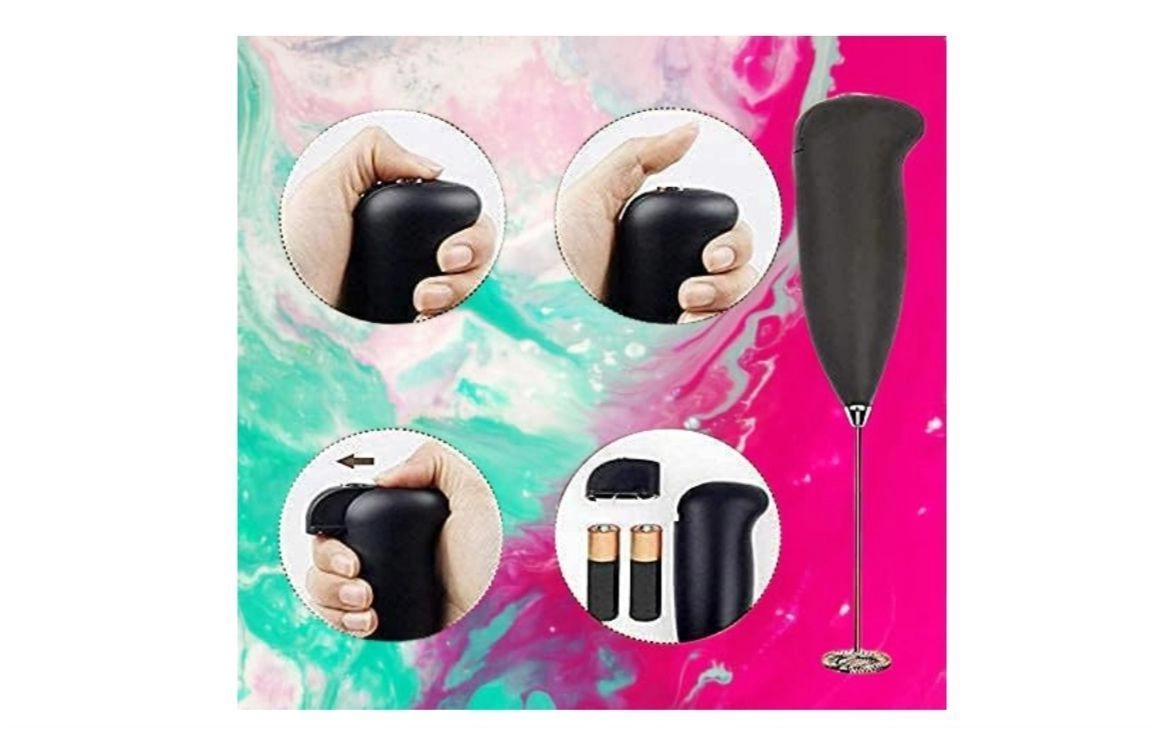 Milk Frother Electric Foam Maker Classic Hand Blender Mixer Froth Whisker Latte Maker For Milk, Coffee, Egg Beater, Cafe Latte, Espresso, Cappuccino(Multicolor). 3