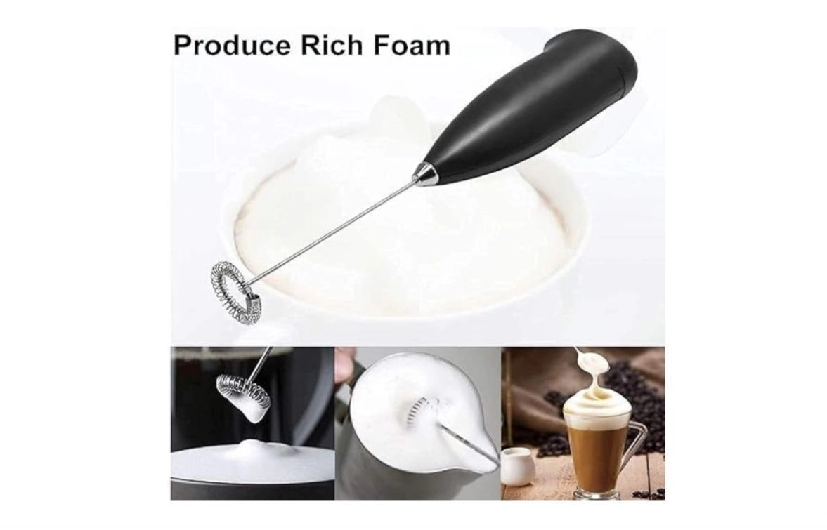Milk Frother Electric Foam Maker Classic Hand Blender Mixer Froth Whisker Latte Maker For Milk, Coffee, Egg Beater, Cafe Latte, Espresso, Cappuccino(Multicolor). 5