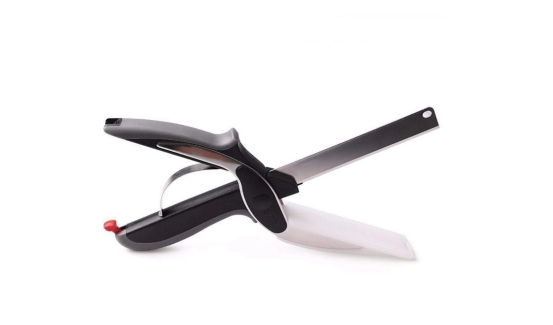 Original Clever Cutter - 2 in 1 Kitchen Knife with Spring Action - Cleaver Cutter Comes with Locking Hinge 1