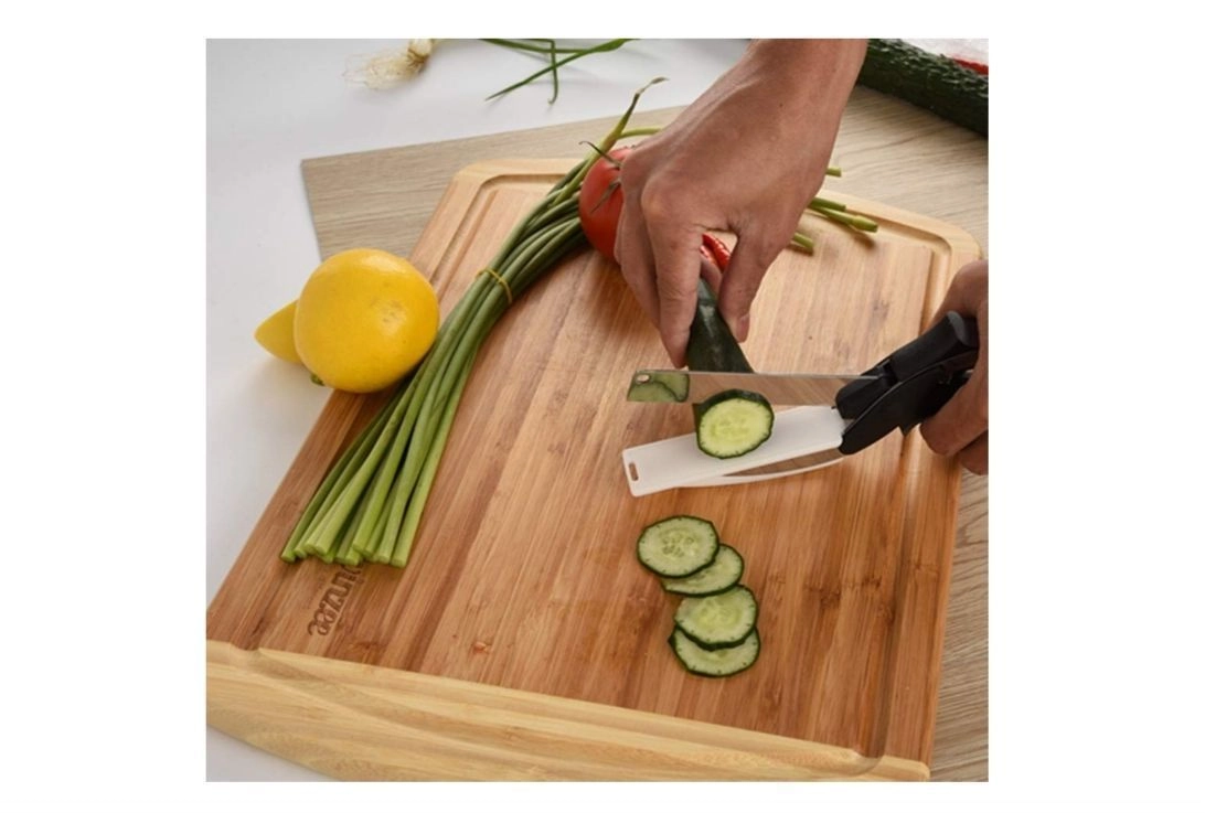 Original Clever Cutter - 2 in 1 Kitchen Knife with Spring Action - Cleaver Cutter Comes with Locking Hinge 5