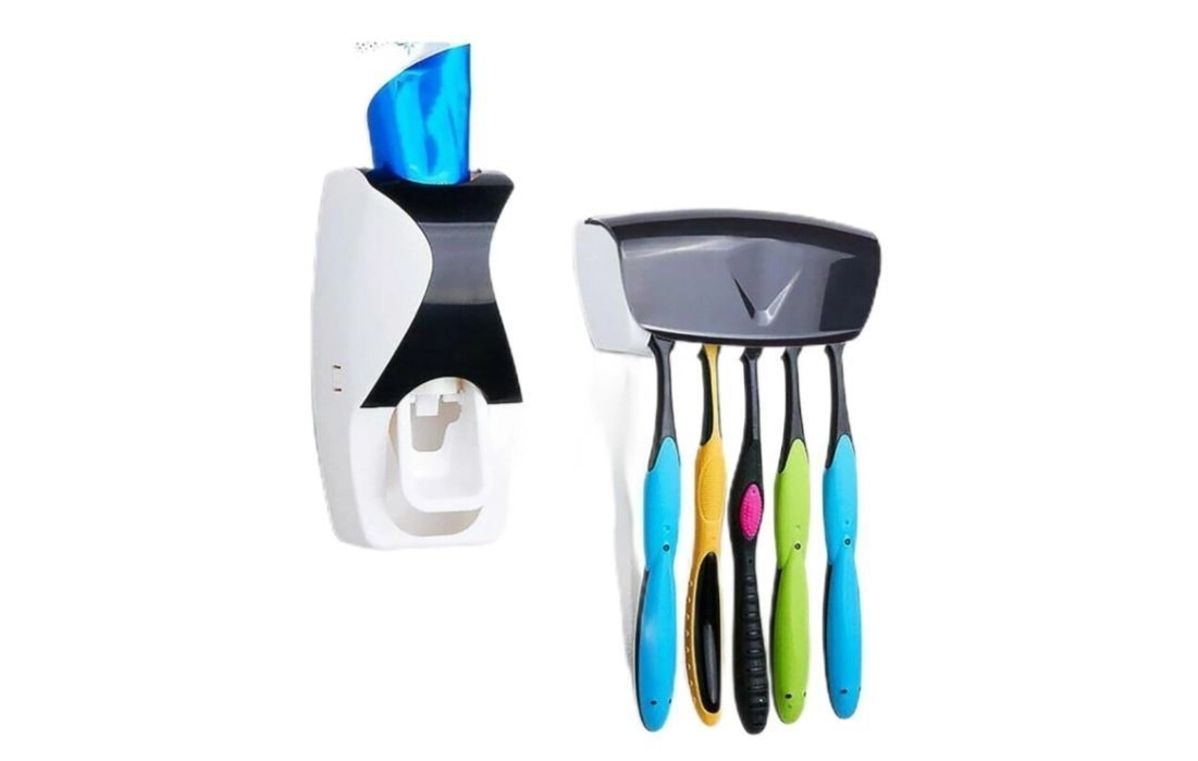 Black : WAYCOM Dust-proof Toothpaste Dispenser Toothpaste Squeezer Kit (Black) 1