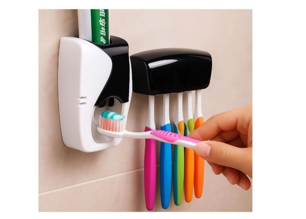 Black : WAYCOM Dust-proof Toothpaste Dispenser Toothpaste Squeezer Kit (Black) 2