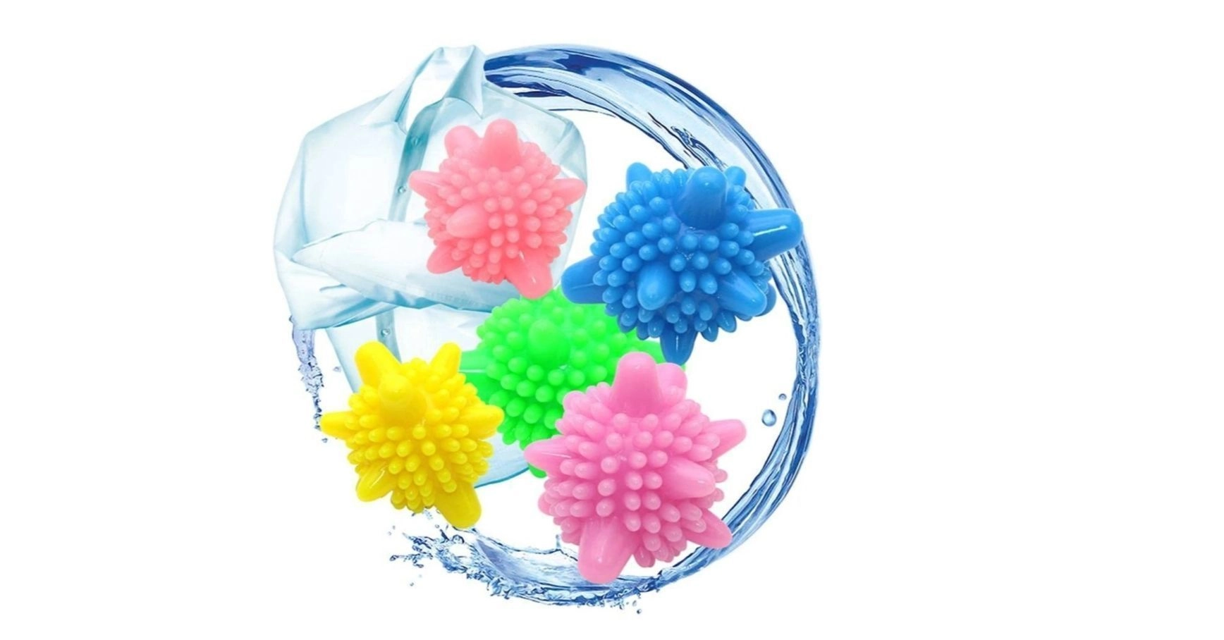 Shivstor 5 Pack Reusable Laundry Dryer Balls Colorful Fabric Softener Helper for Anti-Wrinkle, Anti-Wrap Protection Eco-Friendly Wash Balls for Clothes