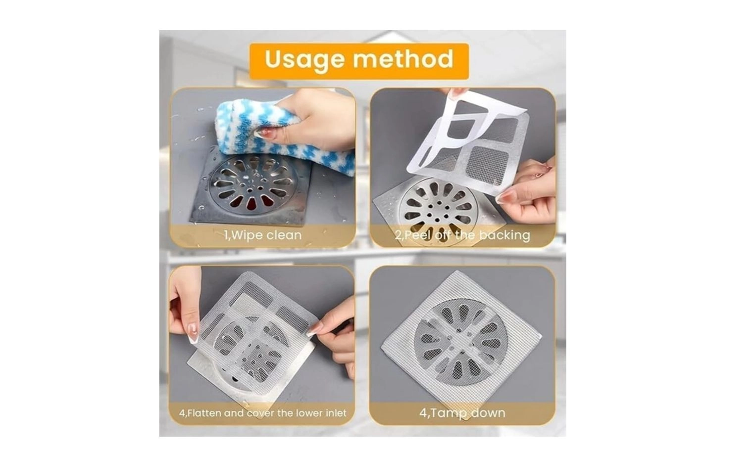 Disposable Shower Drain Cover Hair Catcher Mesh Stickers for Bathroom, Bathtub, Kitchen Floor Sink Strainer Filter 2