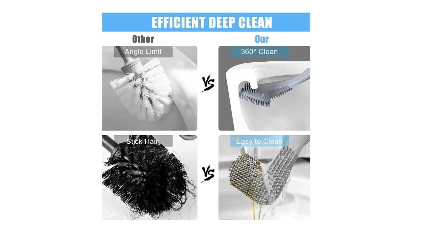 Air Son Toilet Cleaning Brush Golf Brush, Hockey Antibacteria Toilet Brush, Toilet Brush for Western and Indian Toilet, Bathroom Brush for Toilet Cleaning (1 Piece) 5