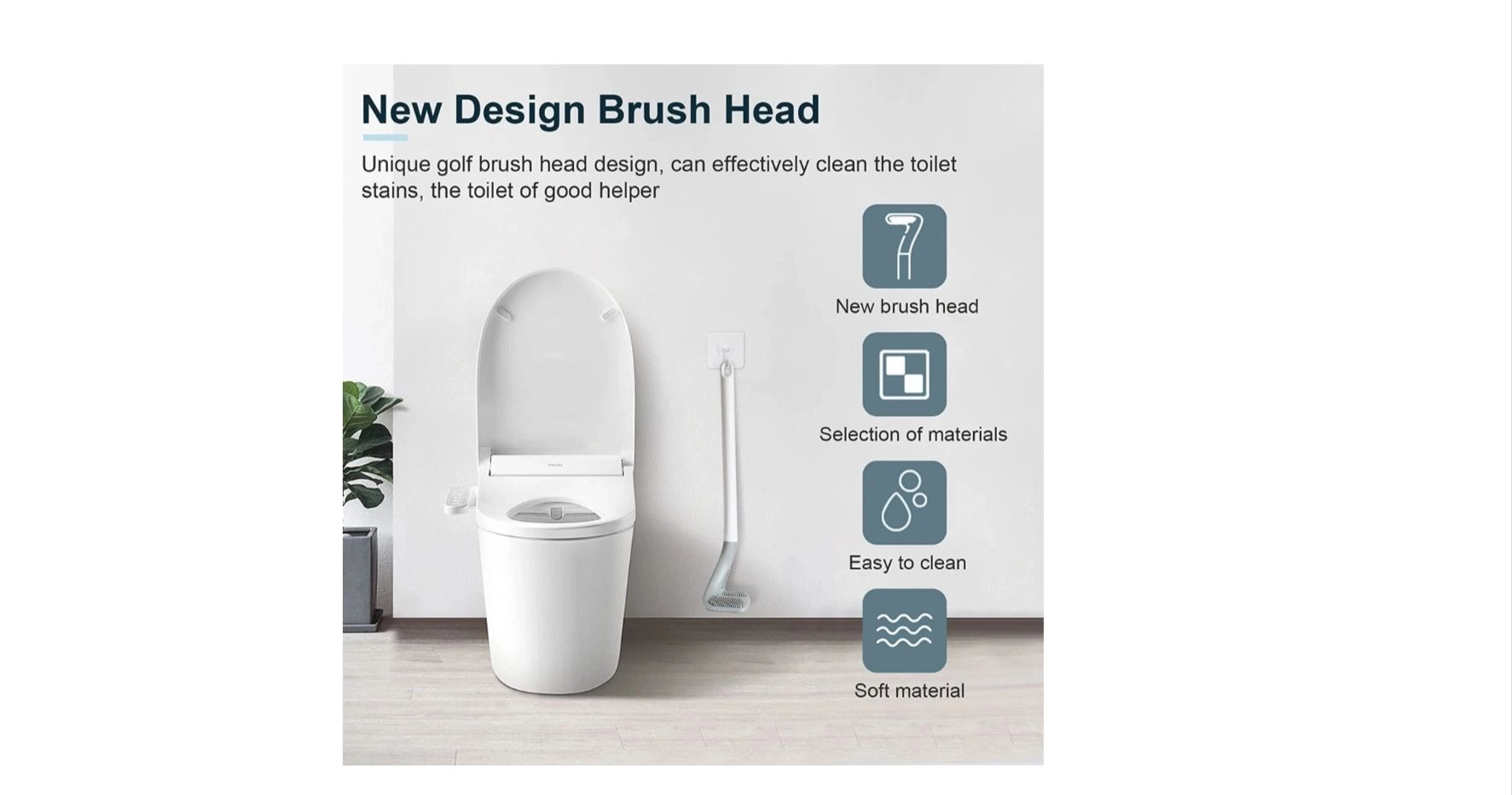 Air Son Toilet Cleaning Brush Golf Brush, Hockey Antibacteria Toilet Brush, Toilet Brush for Western and Indian Toilet, Bathroom Brush for Toilet Cleaning (1 Piece) 6