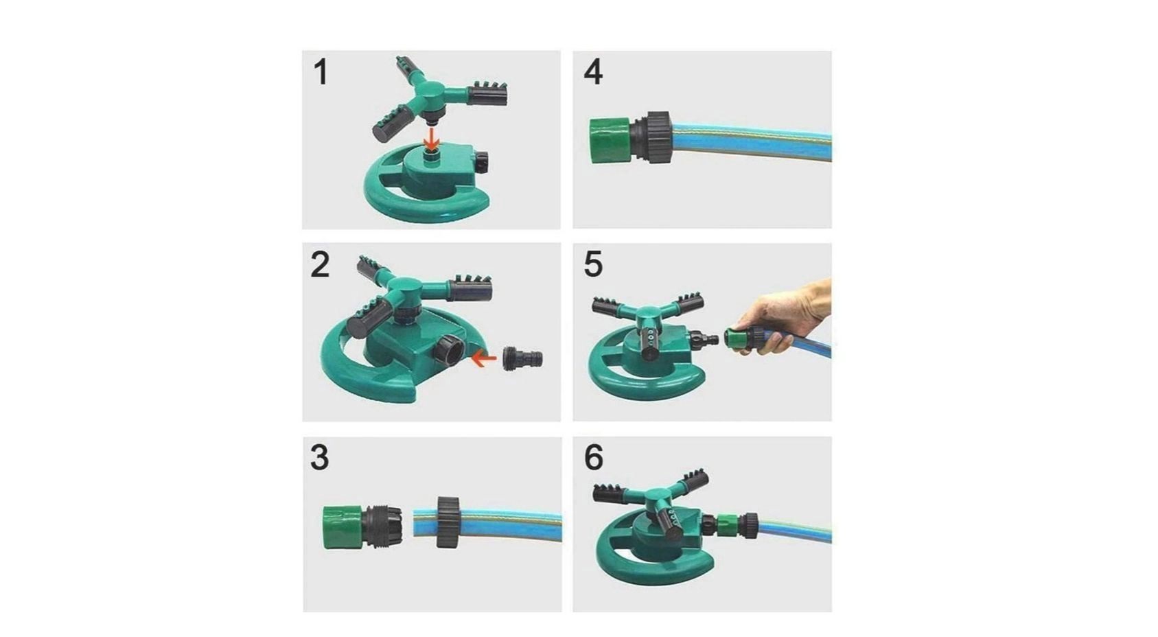 Water Sprinkler Garden Pipe - Automatic 360° Garden Sprinkler Large Area Coverage Multipurpose Yard Sprinklers for Plant Irrigation and Kids Playing, Irrigation System Watering Plants 4