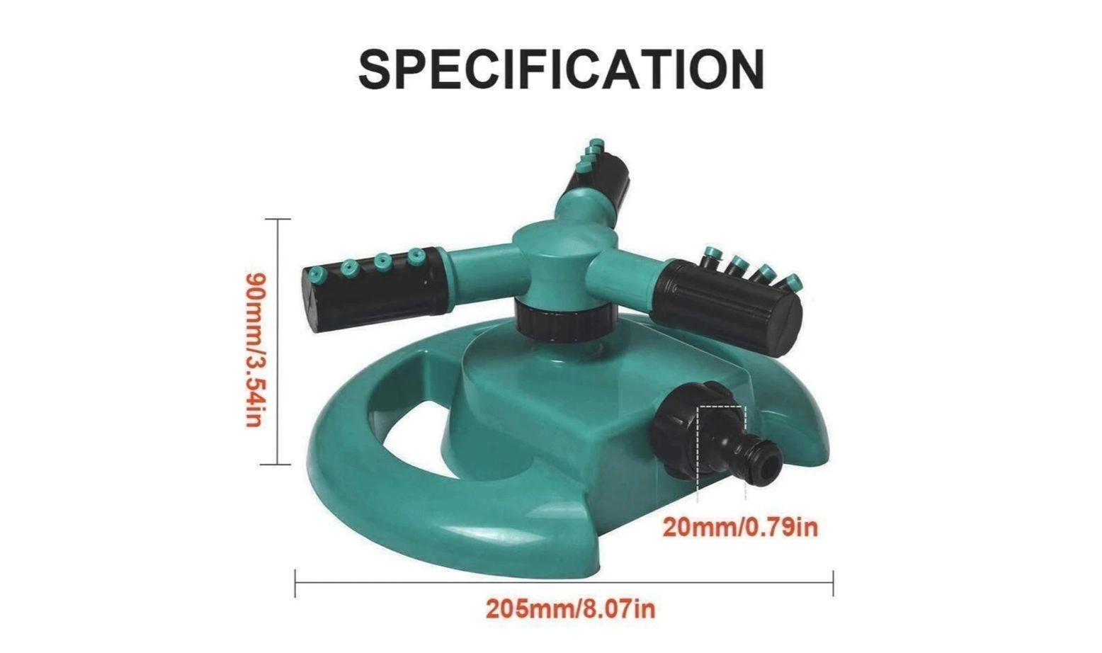 Water Sprinkler Garden Pipe - Automatic 360° Garden Sprinkler Large Area Coverage Multipurpose Yard Sprinklers for Plant Irrigation and Kids Playing, Irrigation System Watering Plants 5