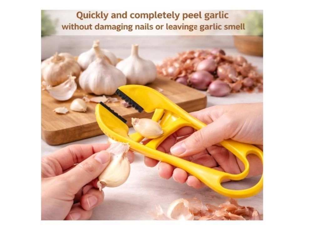 Stainless Steel Garlic Peeler Tweezer Tool - Kitchen Utensil for Garlic Cloves, Durable & Easy to Use Garlic Skin Remover Gadget (1 pcs) 2