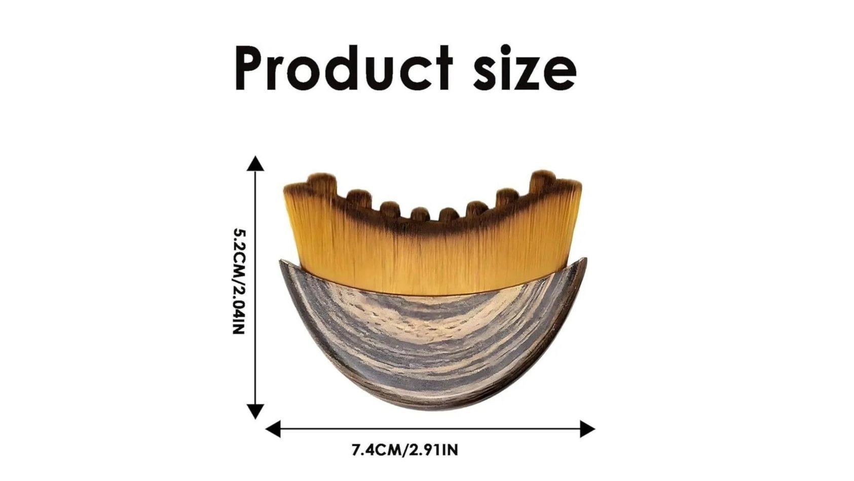 Lymphatic Contour Face Brush Wooden Curved Handle for Facial Massage Jawline Cheeks Neck Care Soft Bristles Natural Wood Manual Massage Tool Single Pack Brown Medium Size 2