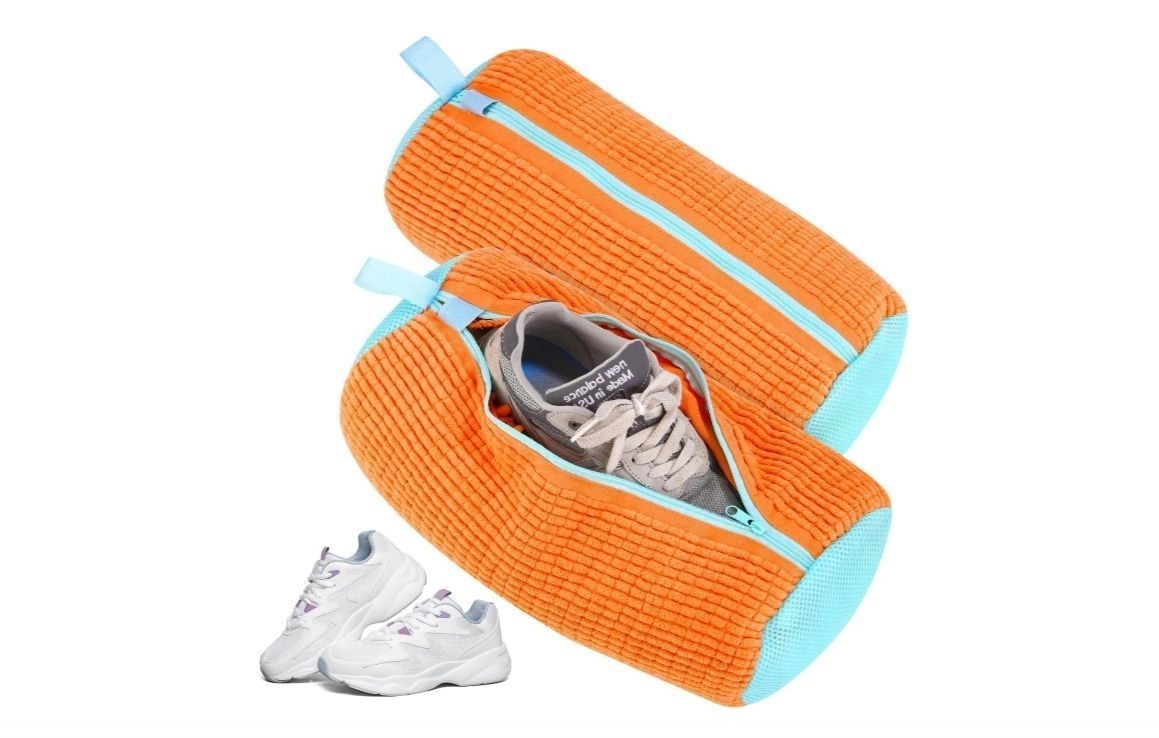 Shoe Washing Machine Bag, Upgraded Laundry Shoe Bag with YKK Zipper, 360° Clean Shoe Bag for Washing Machine, Reusable Shoe Laundry Bag for All Size Shoes(Yellow) 1