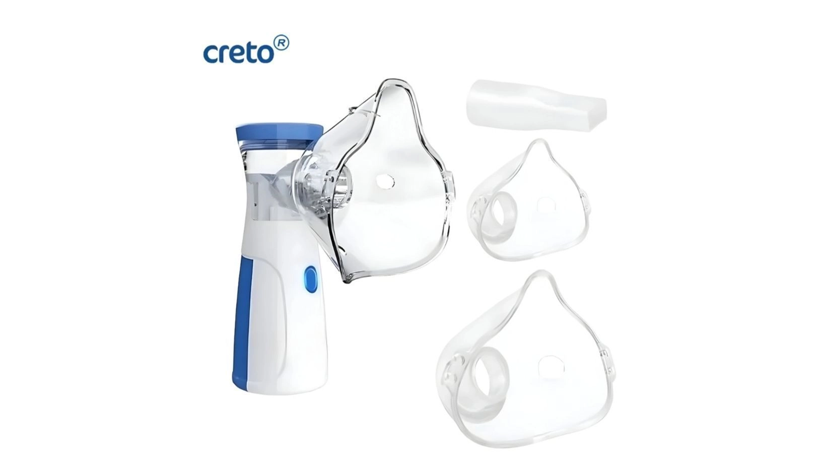 Portable Mesh Nebulizer for Adults & Kids, Handheld Nebuliser Machine with 2 Masks, 1 Mouth piece & Usb, Cool Mist Inhailer for Cold & Cough, Breathing Problems - (White) 1