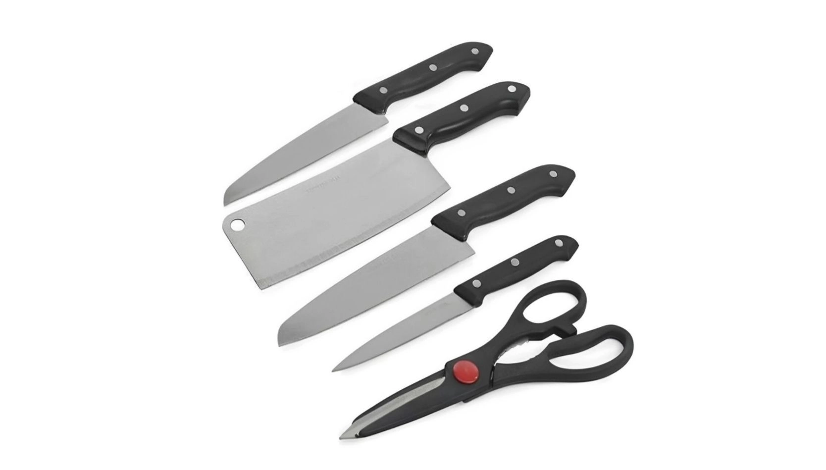Stainless Steel Kitchen Knife Set with Wooden Chopping Board & Scissor for Vegetable & Meat Cutting, Fruit Cutter Board (Set of 4 Knife + 1 Scissor + 1 Chopper Board) 2