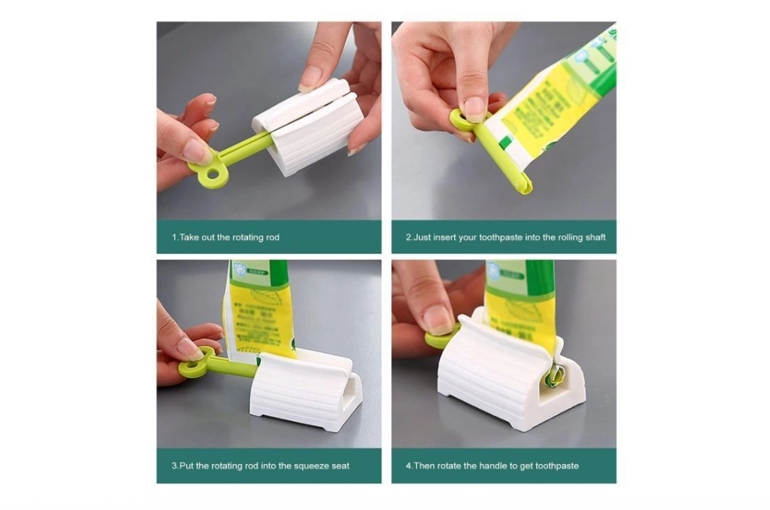 Rolling Tube Toothpaste Squeezer Manual Rotate Toothpaste Seat Holder Stand for Bathroom and Personal Care-Pack of-6 pcs 3