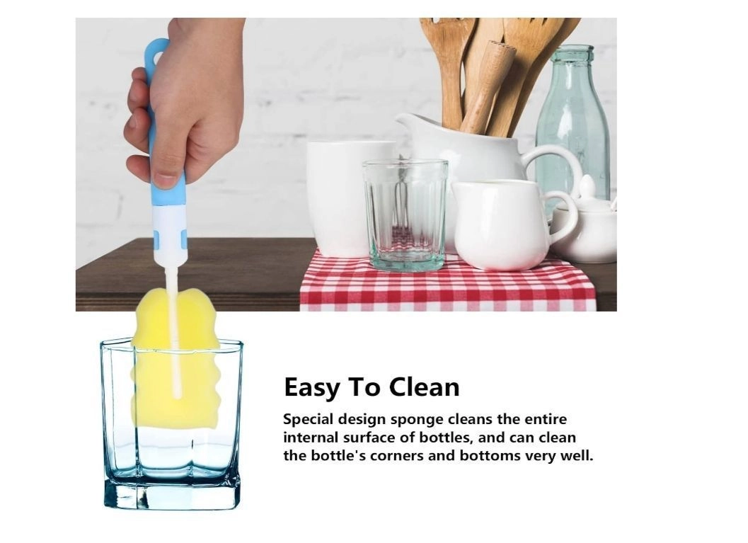 Baby Bottle Brush, Newborn Feeding Bottle Nipple Cleaner Kit Straw Brush Tableware Cleaning Tools for Water Bottles for Cleaning Baby Milk | pack of 4 pcs 2