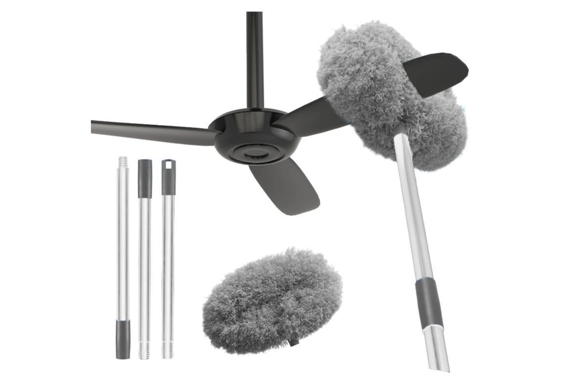 Fan Cleaner Brush with Long Rod Flexible Fan Cleaning Mop Microfiber Dust Cleaner Foldable Duster for Home Cleaning, Kitchen, Ceiling 1