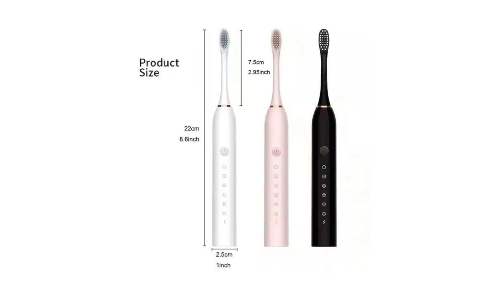 Sonic X3 Electric Toothbrush for Adults & Kids Rechargeable IPX7 Waterproof with 4 Brush Heads 5 Cleaning Modes Smart Timer Soft Bristles Whitening & Deep Cleaning White 4