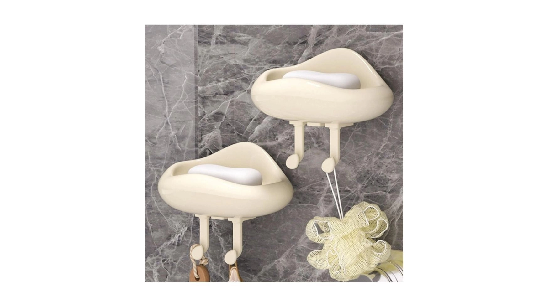 Bathroom Soap Holder with Hook Hanging Soap Tray for Shower, Wash Basin & Kitchen Sink, Drain Water Design Durable Bathroom Storage Accessory (Bathroom soap Tray Hook) 1