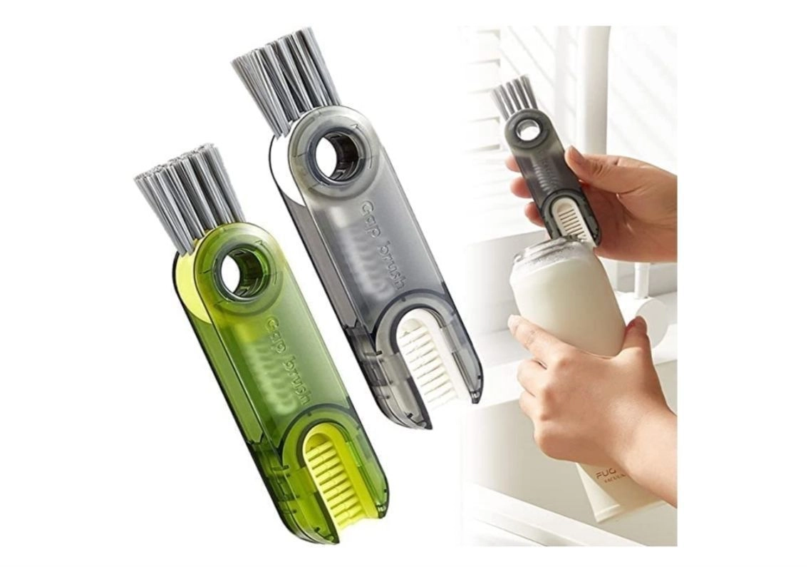 3 in 1 Multifunctional Cleaning Brush, 3 in 1 Tiny Bottle Cup Lid Detail Brush Straw Cleaner Tools Multi-Functional Crevice Cleaning Brush, Multipurpose Bottle Gap Cleaner Brush 1