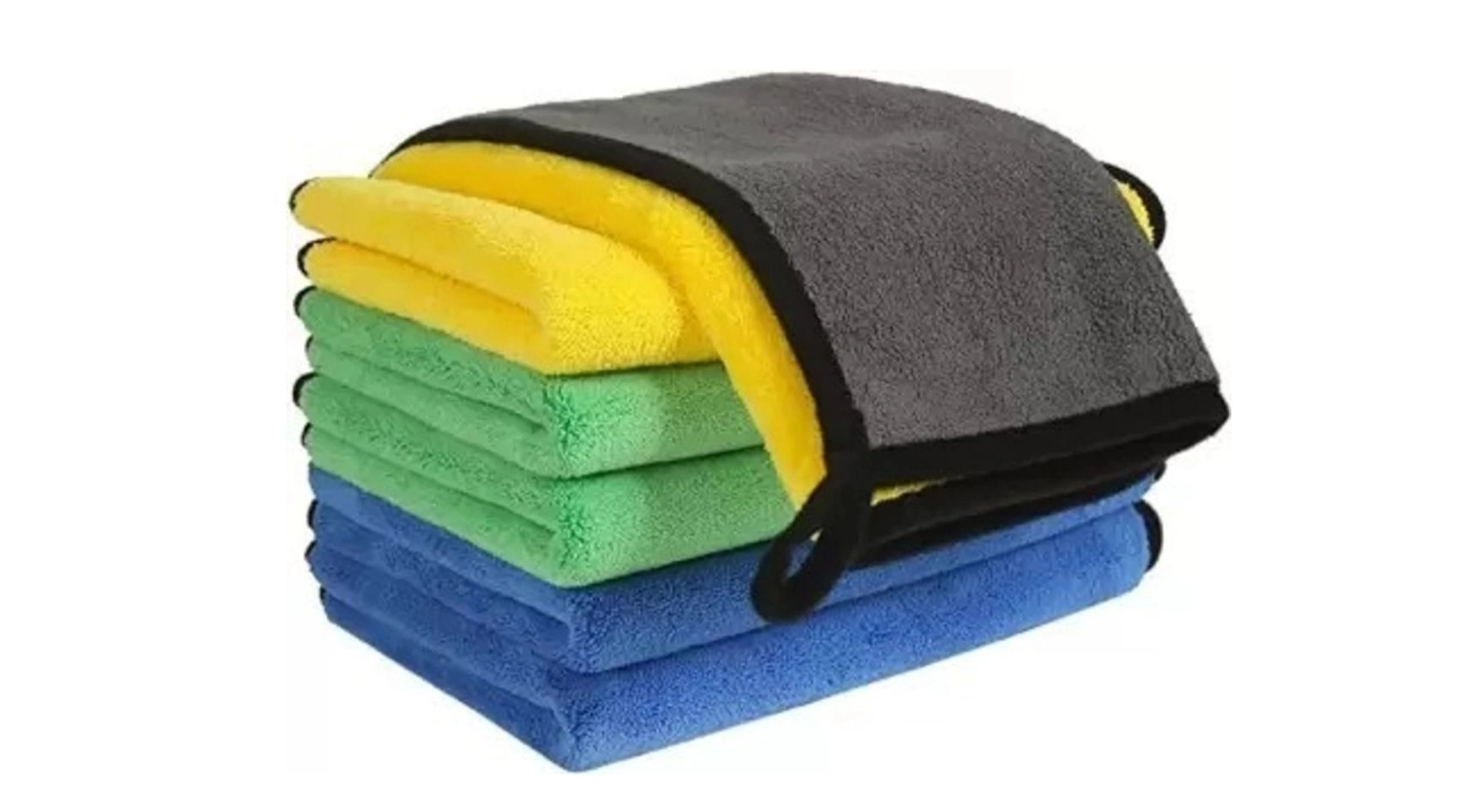 THE HOME TALK Microfiber Multi-Purpose Double Sided Vehicle Cleaning Cloth/Towel 800 GSM - Assorted Colour  40X40 CM