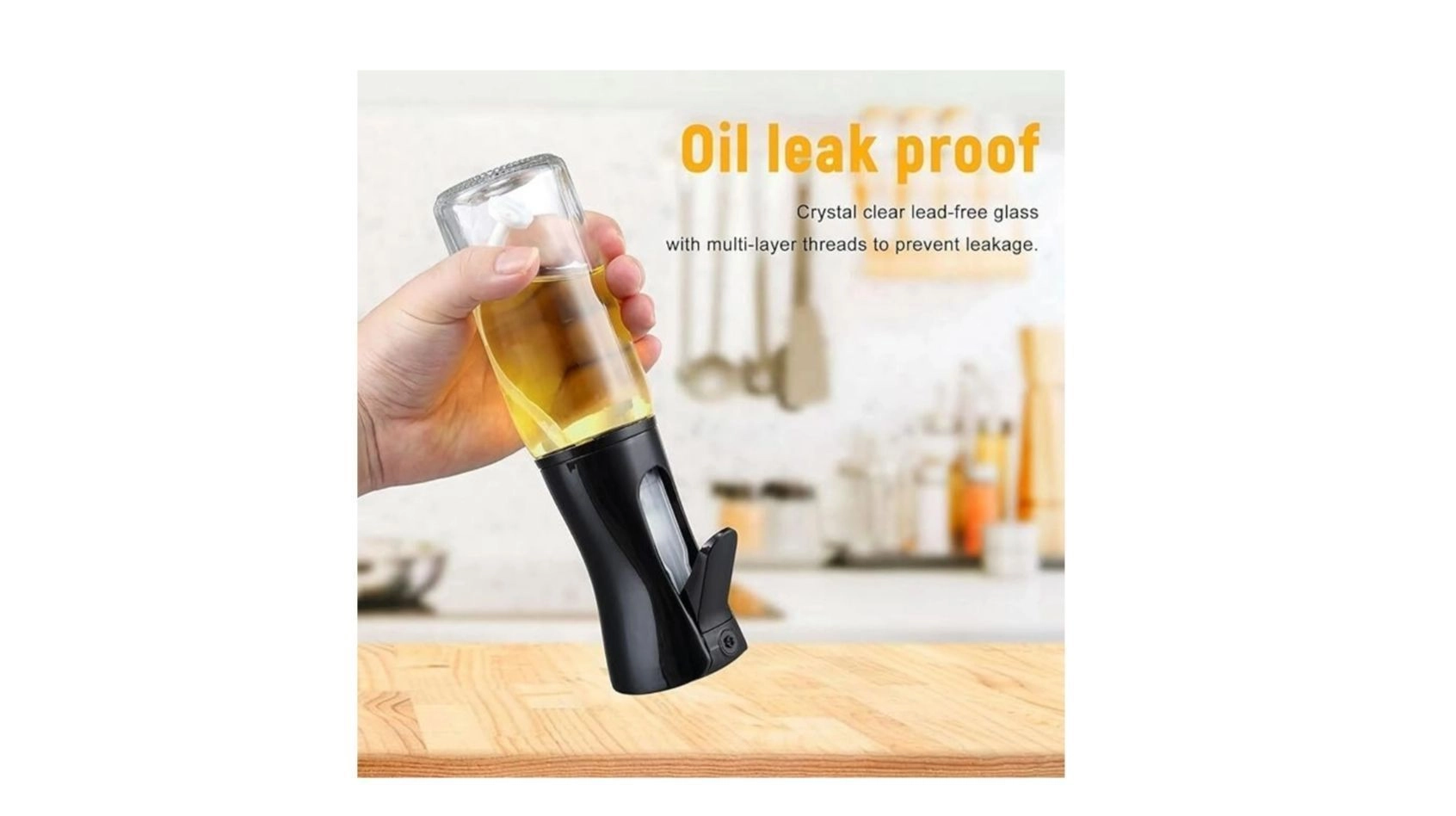 Oil Sprayer for Cooking, 220ml Glass Oil Dispenser Bottle Spray Mister, Refillable Food Grade Oil Vinegar Spritzer Sprayer Bottles for Kitchen,Air Fryer,Salad,Baking 4