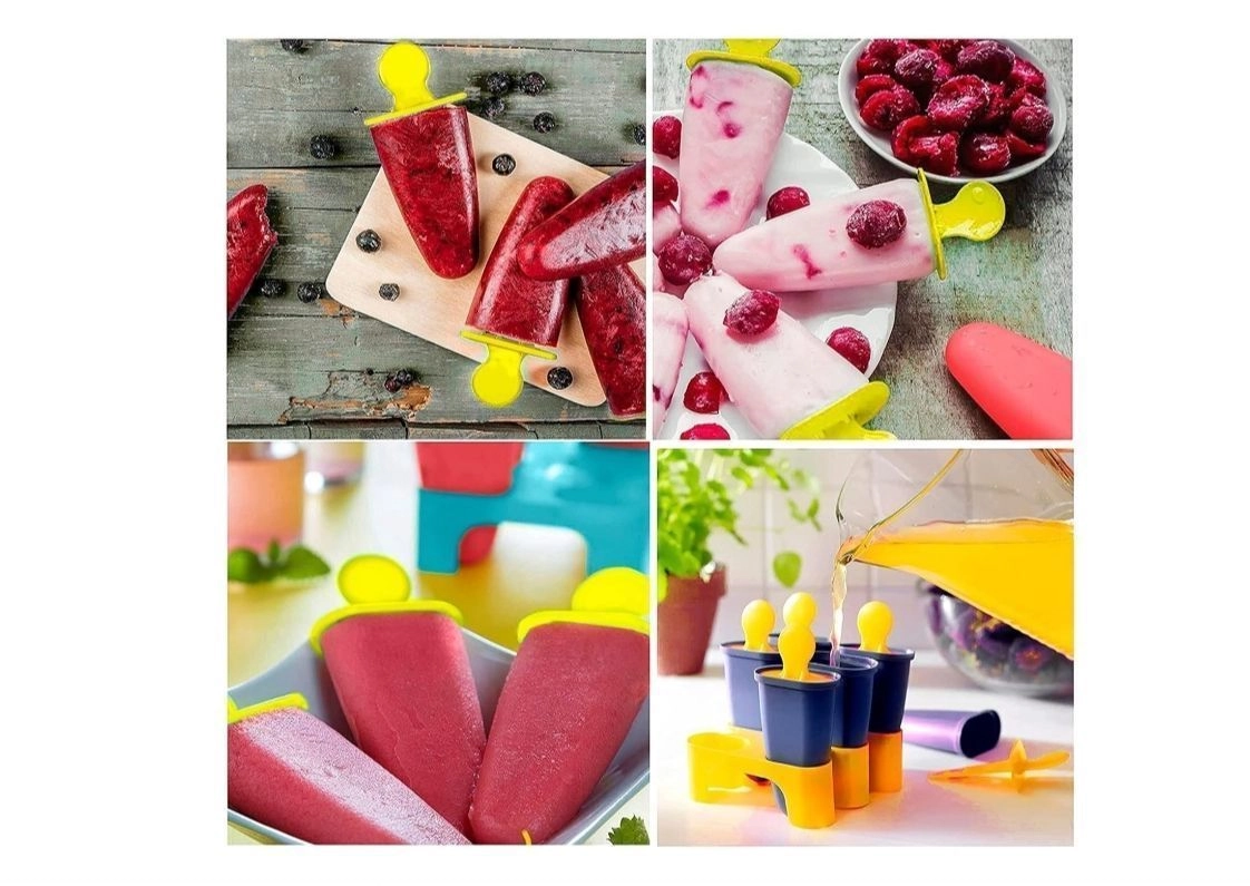 Reusable Popsicle Molds with Stand, 6-Cavity Ice Pop Maker for Juice, Yogurt, Smoothies, and Frozen Desserts 2