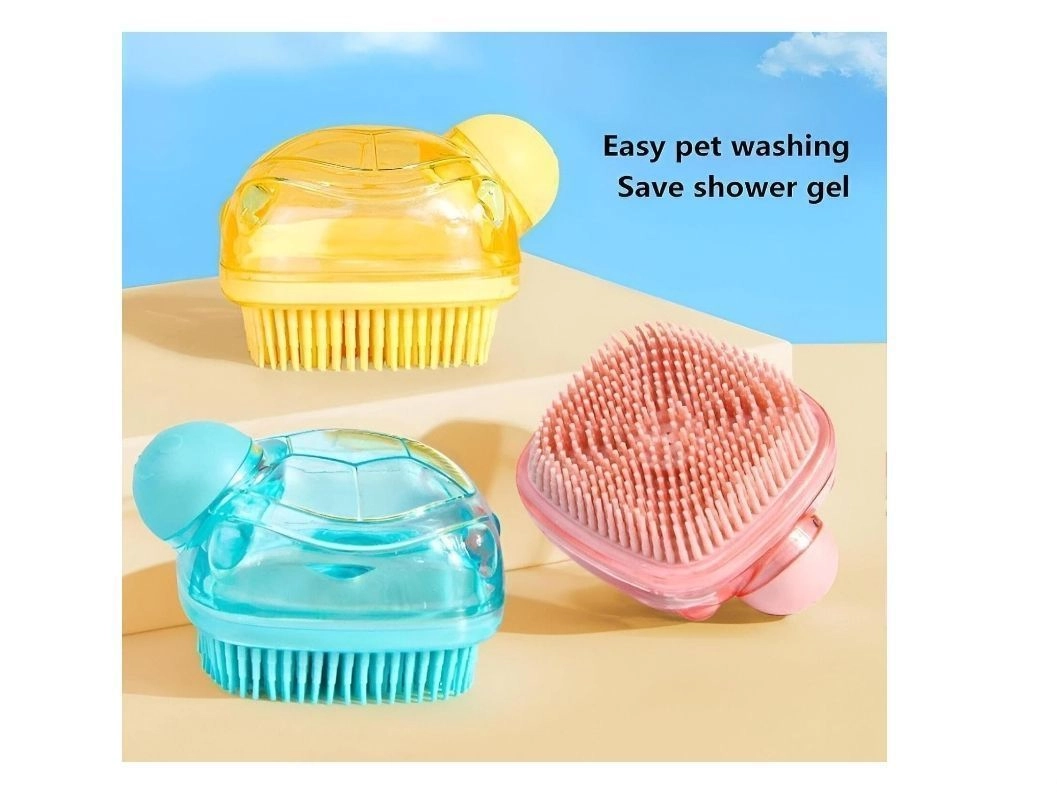 Body Scrubber with Soap Dispenser for Shower, 3 Pack Silicone Exfoliating Brushes, Soft Body Exfoliator, Bath Loofah for Babies, Kids, Women, Men and Pets, 3 Colors 1