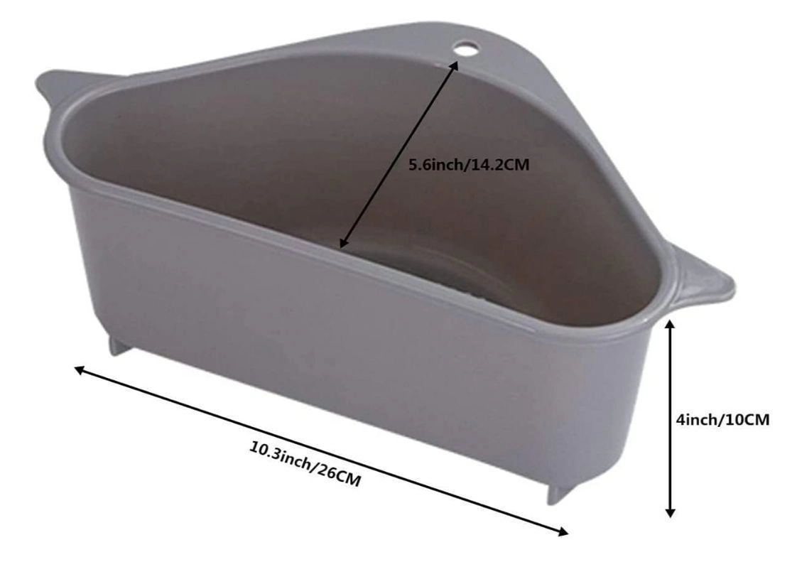 Wishbone Sink Basket Strainer, Multi-Functional Kitchen Triangle Drain Sink Storage Rack, Corner Shelf Sink Sponge Holder 2