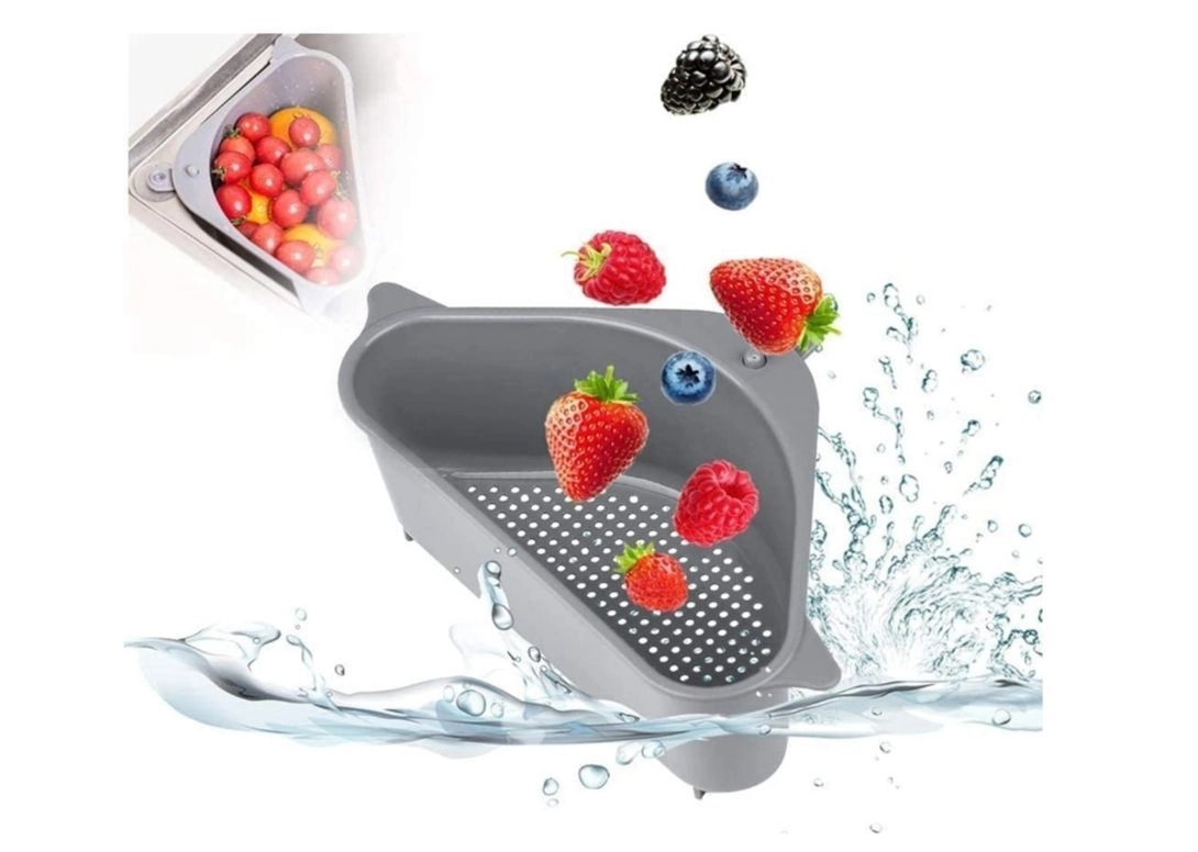 Wishbone Sink Basket Strainer, Multi-Functional Kitchen Triangle Drain Sink Storage Rack, Corner Shelf Sink Sponge Holder 6