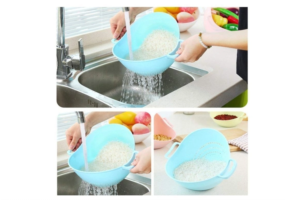Professional Double Handle Water Strainer or Washer Bowl for Rice Vegetable & Fruits 4