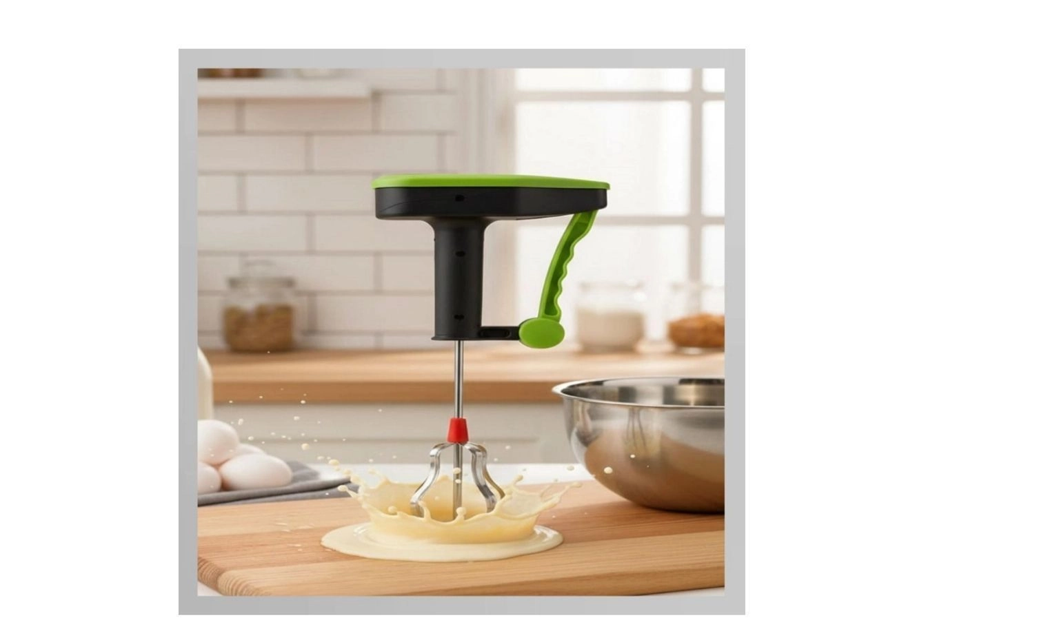 Manual Hand Blender with Heavy-Duty Stainless Steel Beater for Lassi, Buttermilk, Cream, Eggs & Batter Mixing, Easy Grip Handle 1