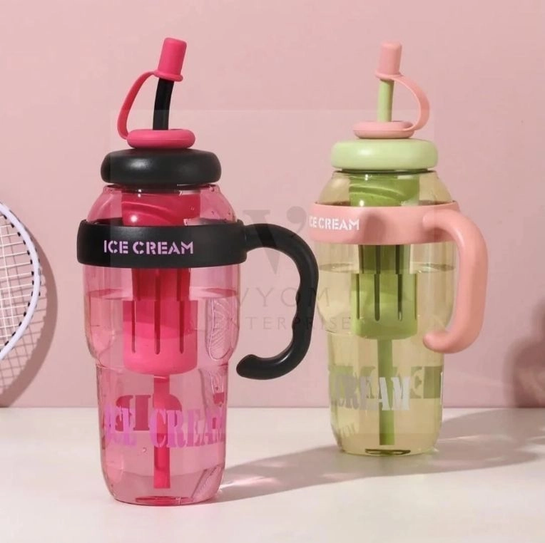 1300ml Colorful Ice Water Bottle with Straw – BPA-Free Large Capacity Detox Bottle with Handle for Gym, Travel, Outdoor & Daily Use
