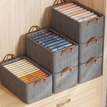 26 L Foldable Storage Box Organizer with Lid & Handles