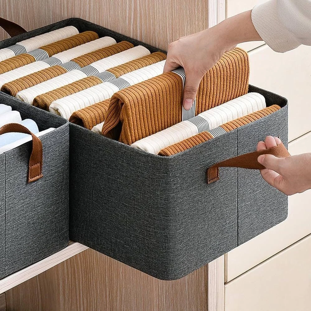 26 L Foldable Storage Box Organizer with Lid & Handles 3