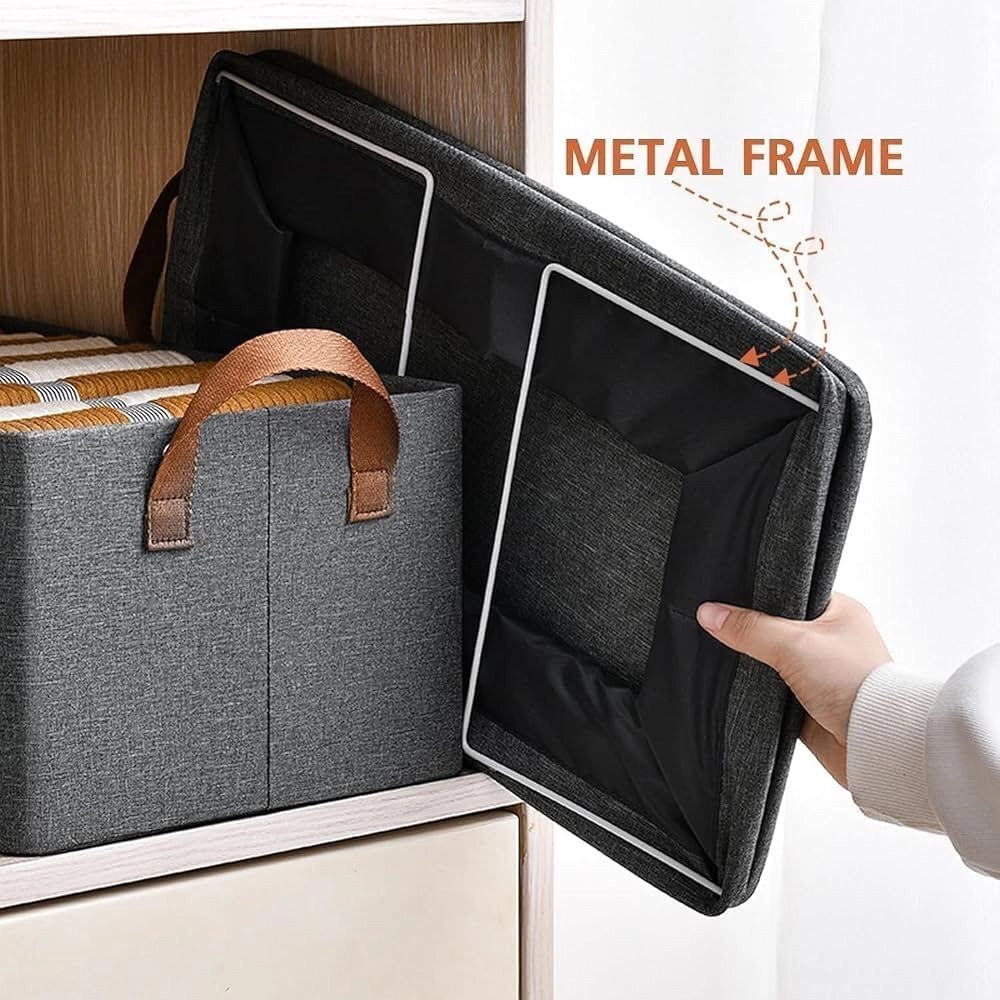 26 L Foldable Storage Box Organizer with Lid & Handles 4