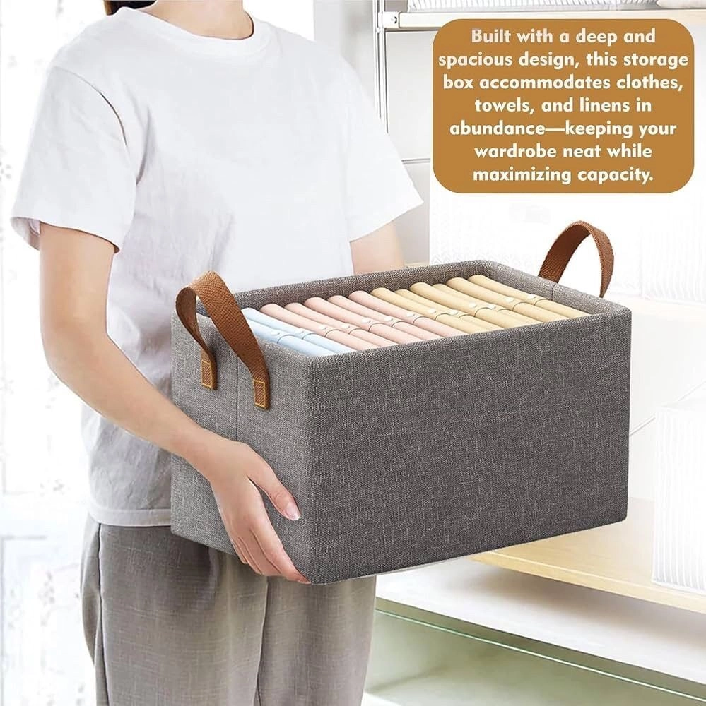 26 L Foldable Storage Box Organizer with Lid & Handles 7