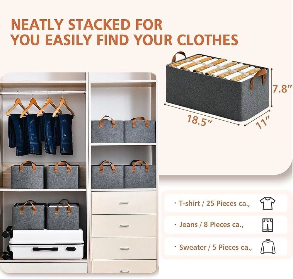 26 L Foldable Storage Box Organizer with Lid & Handles 8