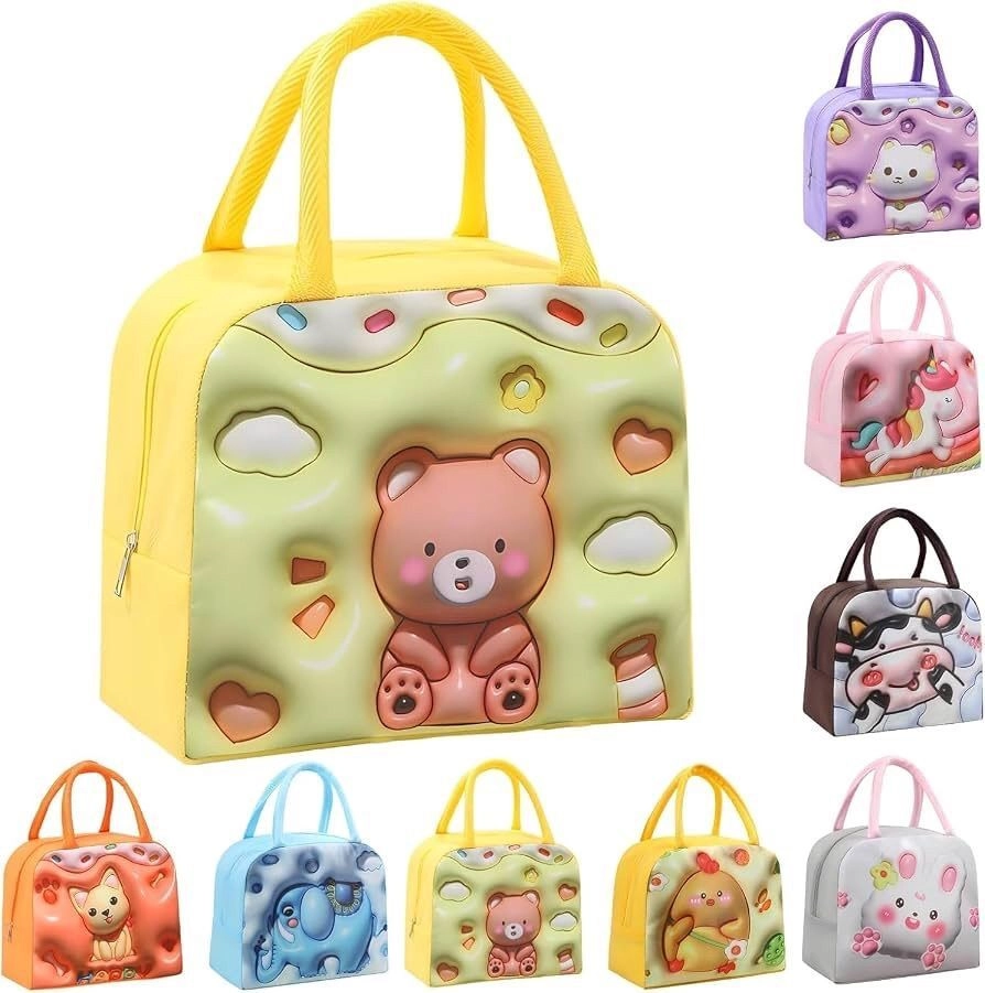 3D Three-Dimensional Cartoon Lunch Bags