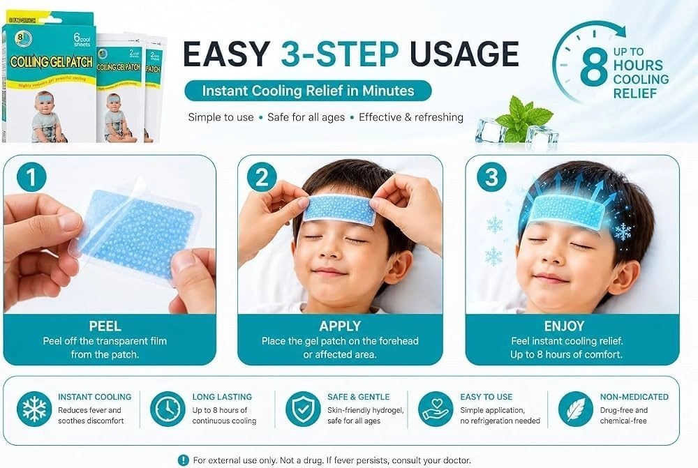 Cooling Gel Patch for Fever Relief 4