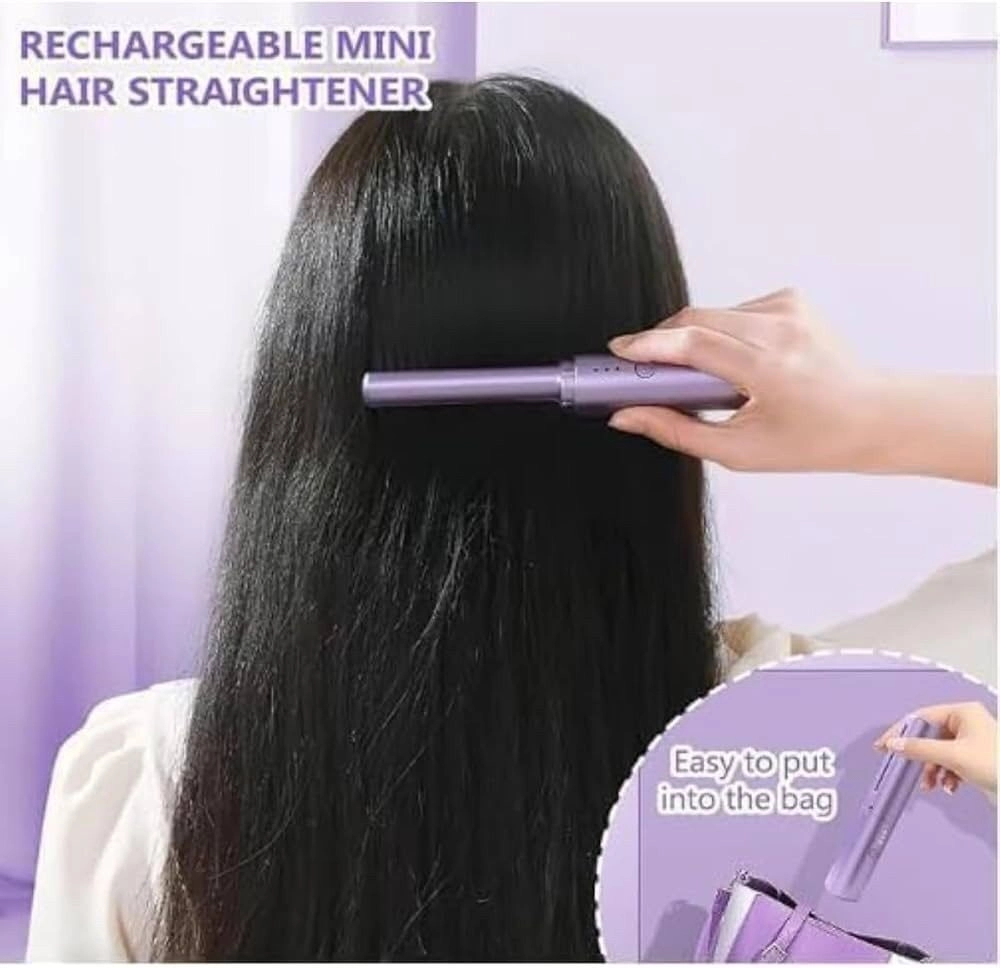 Hair Straightening Comb – Mini Electric Styling Brush for Curl & Straighten 4