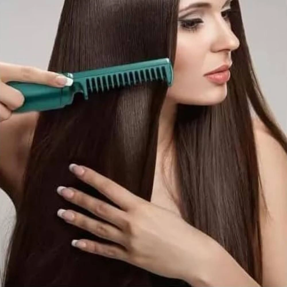 Hair Straightening Comb – Mini Electric Styling Brush for Curl & Straighten 7