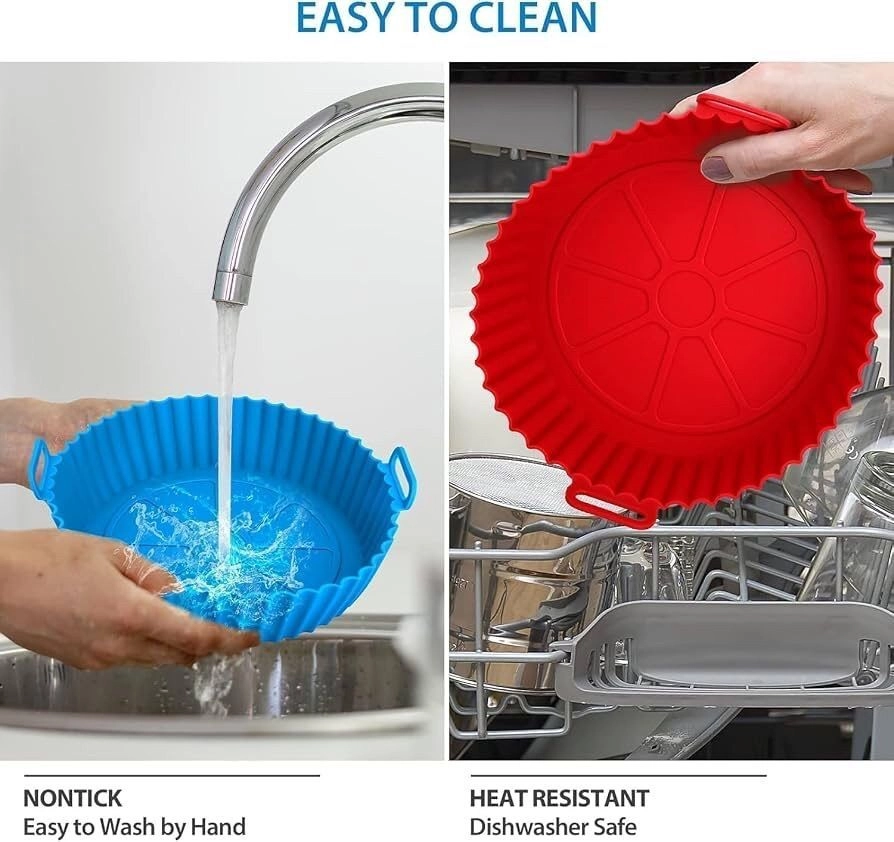 Air Fryer Silicone Liners, Round, Square 8 Inch 6