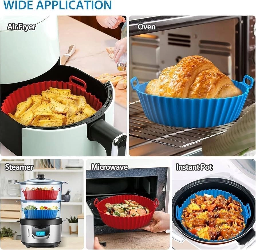 Air Fryer Silicone Liners, Round, Square 8 Inch 9