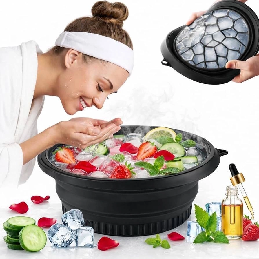 Silicone Face Bowl for Ice with Built-in Icetray