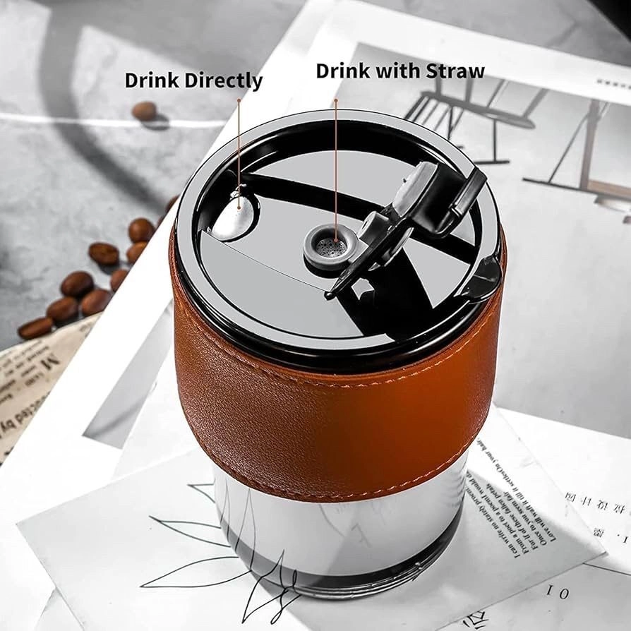 Glass Tumbler Mug with Straw and Lid 400ml 4