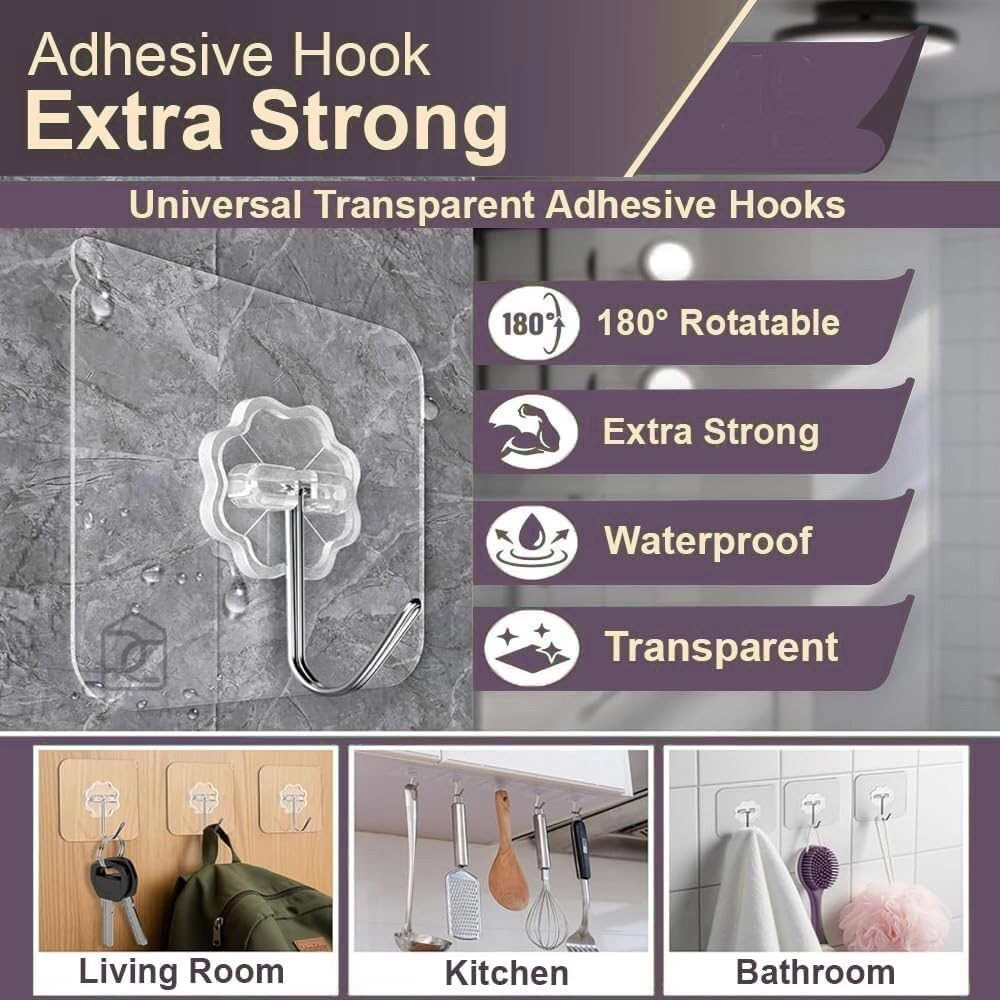 Transparent Flower Wall Hooks