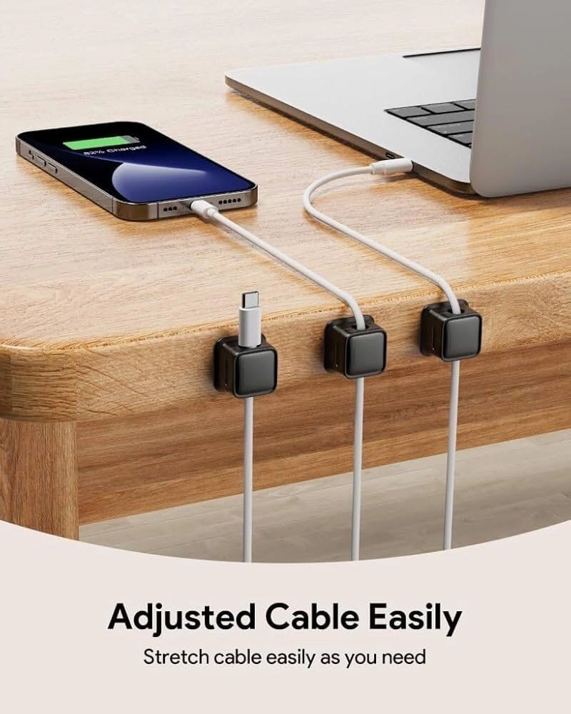 Magnetic Cable Clips, Self Adhesive Cable Organizer Holder for Desk, Car, Wall (Pack of 6) 3